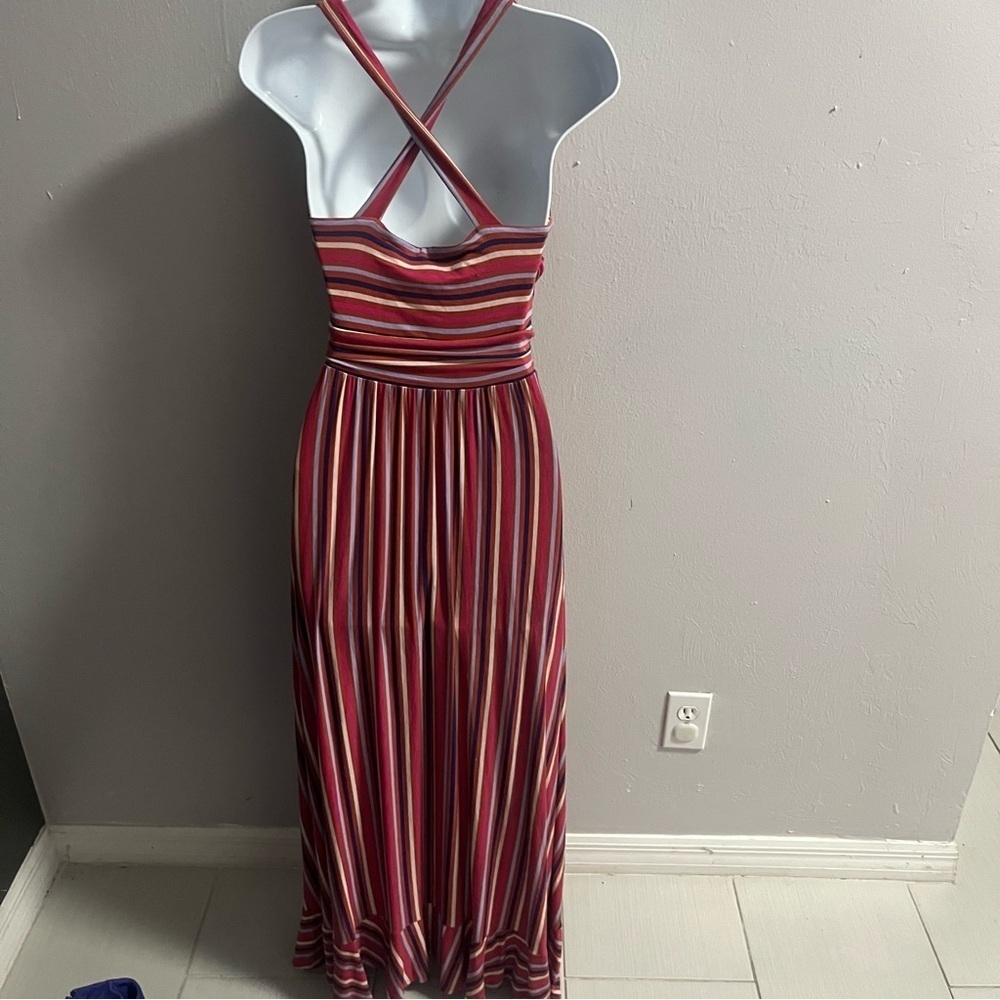 Anthropologie Maeve Pink Striped Gabriela Ruffle Dress XS - Picture 10 of 16